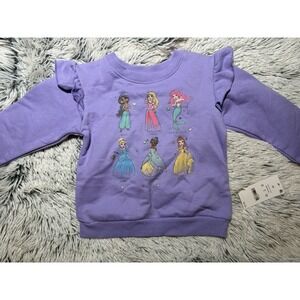 Disney Princess Girls 2T Crewneck Sweatshirt Shirt Purple